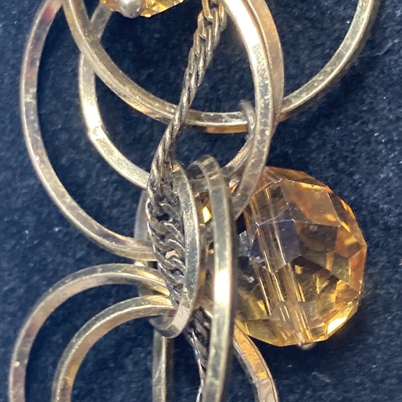 33" Long Talbots Dark Yellow Beaded and Hoop Chain Necklace - Picture 9 of 13